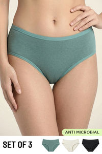 Zivame Regular Rise Full Coverage Hipster Panty (Pack of 3) - Multicolor — thumbnail 1